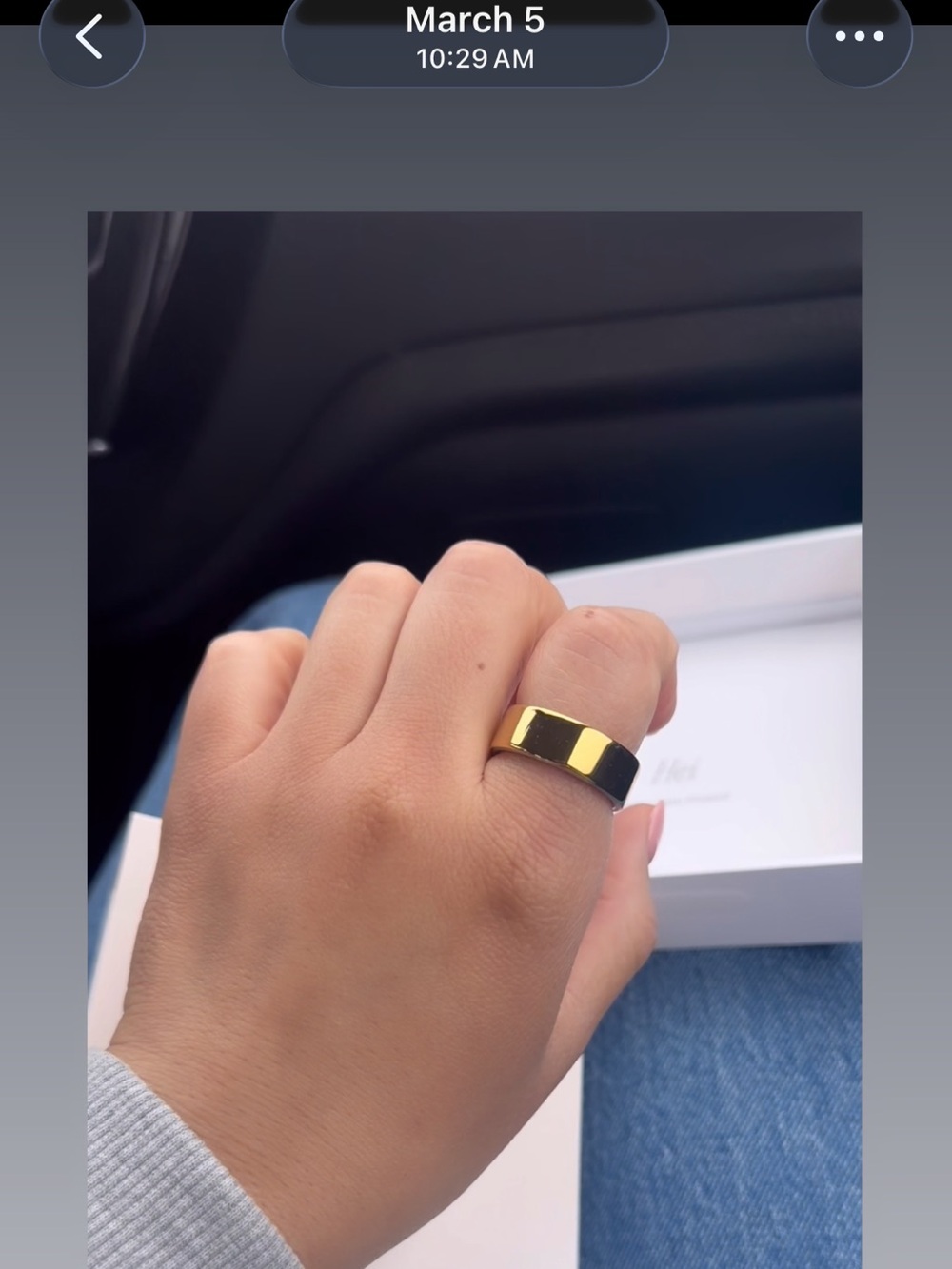 Oura Gold and Black Two-Tone Women's Band Ring